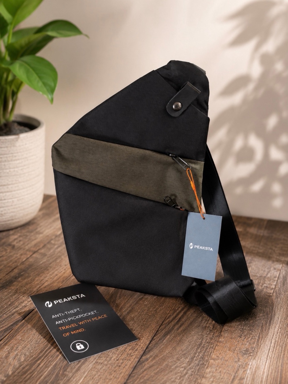 PEAKSTA Anti-Theft Crossbody Sling Bag for Men and Women